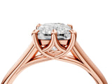Rose gold Radiant Solitaire Engagement Ring with Six-Prong Setting and Classic Band 5