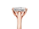 Rose gold Radiant Solitaire Engagement Ring with Six-Prong Setting and Classic Band