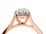 Rose gold Radiant Solitaire Heart Prong Engagement Ring with Tapered Band_59