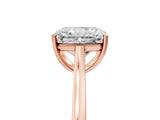 Rose gold Radiant Solitaire Heart Prong Engagement Ring with Tapered Band_60