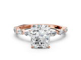 Rose gold Radiant Solitaire Marquise Side Stone Prong Setting Ring_65