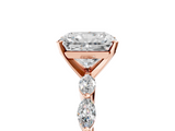 Rose gold Radiant Solitaire Marquise Side Stone Prong Setting Ring_70