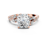 Rose gold Radiant Solitaire Marquise Twist Band with Six-Prong Setting_72