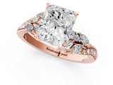 Rose gold Radiant Solitaire Marquise Twist Band with Six-Prong Setting_73