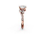 Rose gold Radiant Solitaire Marquise Twist Band with Six-Prong Setting_74