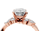 Rose gold Radiant Solitaire Marquise Twist Band with Six-Prong Setting_76