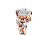 Rose gold Radiant Solitaire Marquise Twist Band with Six-Prong Setting_77