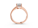Rose gold Radiant Solitaire Pavé Band Prong Setting Ring_23