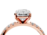 Rose gold Radiant Solitaire Pavé Band with Four-Prong Setting_179