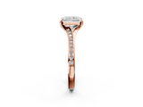 Rose gold Radiant Solitaire Pavé Band with Four-Prong Setting_34
