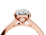 Rose gold Radiant Solitaire Pavé Band with Four-Prong Setting_36