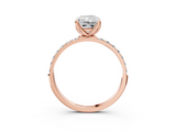 Rose gold Radiant Solitaire Pavé Diamond Engagement Ring with Four-Prong Setting_101