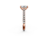 Rose gold Radiant Solitaire Pave Diamond Engagement Ring with Prong Setting_35
