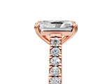 Rose gold Radiant Solitaire Pave Diamond Engagement Ring with Prong Setting_38