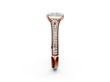 Rose gold Radiant Solitaire Pave Split Shank Engagement Ring with Six-Prong Setting_43
