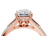 Rose gold Radiant Solitaire Pave Split Shank Engagement Ring with Six-Prong Setting_45