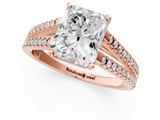 Rose gold Radiant Solitaire Split Shank Pavé Diamond Engagement Ring_292