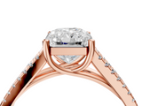 Rose gold Radiant Solitaire Split Shank Pavé Diamond Engagement Ring_295