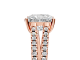 Rose gold Radiant Solitaire Split Shank Pavé Diamond Engagement Ring_296