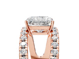 Rose gold Radiant Solitaire Split Shank Pave Diamond Ring_54