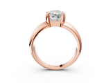 Rose gold Radiant Solitaire Tension Set Diamond Ring with Wide Band_39