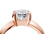 Rose gold Radiant Solitaire Tension Set Diamond Ring with Wide Band_40