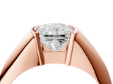 Rose gold Radiant Solitaire Tension Set Diamond Ring_24