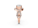 Rose gold Radiant Solitaire Twist Band Pavé Diamond Engagement Ring_34