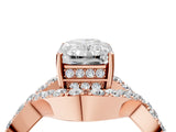 Rose gold Radiant Solitaire Twist Band Pavé Diamond Engagement Ring_36