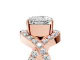 Rose gold Radiant Solitaire Twist Band Pavé Diamond Engagement Ring_37