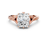 Rose gold Radiant Solitaire Twist Band Six-Prong Setting 1