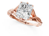 Rose gold Radiant Solitaire Twist Band Six-Prong Setting 2