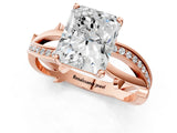 Rose gold Radiant Solitaire Twist Band with Pavé Accents and Four-Prong Setting_20