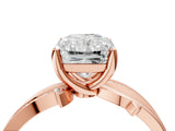 Rose gold Radiant Solitaire Twist Band with Pavé Accents and Four-Prong Setting_23