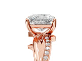 Rose gold Radiant Solitaire Twist Band with Pavé Accents and Four-Prong Setting_24