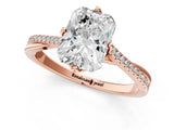Rose gold Radiant Solitaire Twist Band with Pavé Diamonds and Four-Prong Setting_66
