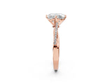 Rose gold Radiant Solitaire Twist Band with Pavé Diamonds and Four-Prong Setting_67