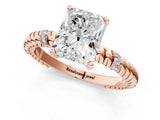 Rose gold Radiant Solitaire Twisted Band Prong Set Engagement Ring_68