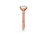 Rose gold Radiant Solitaire Twisted Band Prong Set Engagement Ring_69