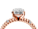 Rose gold Radiant Solitaire Twisted Band Prong Set Engagement Ring_71