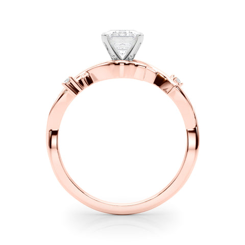 Rose gold Radiant Solitaire Twisted Band Prong Setting Ring 1