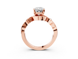 Rose gold Radiant Solitaire Twisted Band Prong Setting Ring_363