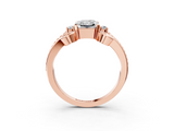 Rose gold Radiant Solitaire Twisted Band Scroll Prong Ring_13