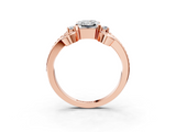 Rose gold Radiant Solitaire Twisted Band Scroll Prong Ring_6
