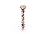 Rose gold Radiant Solitaire Twisted Band with Pavé Accents and Four-Prong Setting_19