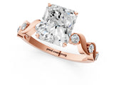 Rose gold Radiant Solitaire Twisted Band with Prong Setting 1