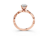 Rose gold Radiant Solitaire Twisted Pave Band with Four-Prong Setting_20