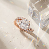 Rose gold Radiant Solitaire with Pavé Twist Band and Four-Prong Setting_16