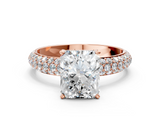 Rose gold Radiant Solitaire with Pave Band and Four-Prong Setting_18