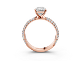 Rose gold Radiant Solitaire with Pave Band and Four-Prong Setting_21